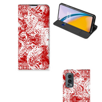 Mobiel BookCase OnePlus Nord 2 5G Angel Skull Rood