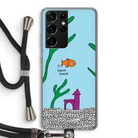 Aquarium: Samsung Galaxy S21 Ultra Transparant Hoesje met koord