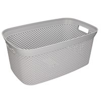 Wasmand/wasgoed draagmanden grijs 35 liter 54 x 34 x 23 cm huishouden   - - thumbnail