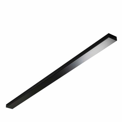 Zwarte rechthoekige plafondplaat 160x8x3,5cm zwart met 3 gaten voor verlichting