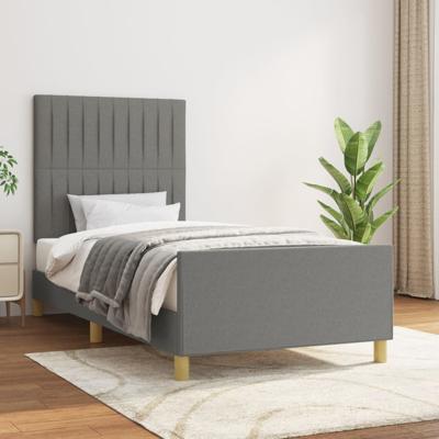 Bedframe zonder matras 80x200 cm stof donkergrijs