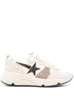 Golden Goose glitter star-patch suede sneakers - Tons neutres