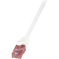 LogiLink CQ2021U RJ45 Netwerkkabel, patchkabel CAT 6 U/UTP 0.50 m Wit Vlambestendig, Snagless 1 stuk(s)