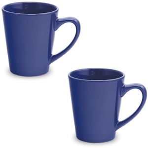 8x Drinkbekers/mokken blauw 350 ml