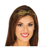 Verkleed haarband lauwerkrans - dames - goud - Romeinse rijk thema party - Carnaval tiara