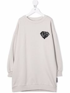 Andorine sweat oversize à broderies de sequins - Gris
