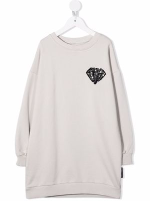Andorine robe-pull à sequins brodés TEEN - Gris