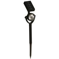 Solar tuinlamp/spotlamp - 1x - zwart - LED Softtone effect - oplaadbaar - L8 x B5,5 x H35 cm