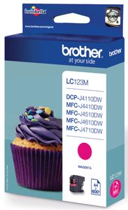 Brother LC-123M inktcartridge 1 stuk(s) Origineel Hoog (XL) rendement Magenta