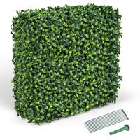 Kunstplantenwand Privacyhek van Kunst Buxus Realistische PE Bladeren Aluminium Buizen voor Woonkamer Tuin Terras 92 x 38 x 86 cm
