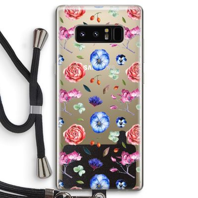 Bloemetjes: Samsung Galaxy Note 8 Transparant Hoesje met koord