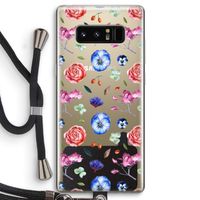Bloemetjes: Samsung Galaxy Note 8 Transparant Hoesje met koord