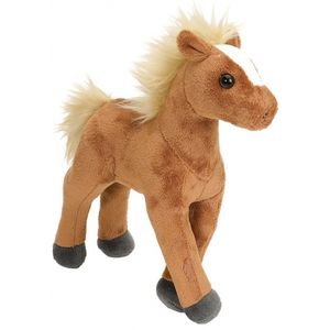 Pluche knuffel paard bruin 20 cm