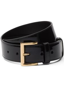 Prada triangle-logo patent-leather belt - Noir