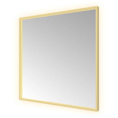 Spiegel Hotbath &MORE 80x80 cm LED-Verlichting Spiegelverwarming Vierkant Geborsteld Messing PVD