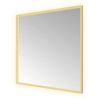Spiegel Hotbath &MORE 80x80 cm LED-Verlichting Spiegelverwarming Vierkant Geborsteld Messing PVD