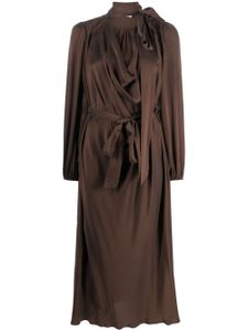 ZIMMERMANN robe mi-longue Billow en soie - Marron