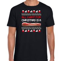 Fout kersttrui t-shirt voor heren - Frikandel speciaal - zwart - Frituur snack Fout kersttrui t-shirt voor heren - Frikandel speciaal - zwart - Frituur snack