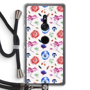 Bloemetjes: Sony Xperia XZ2 Transparant Hoesje met koord