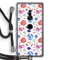 Bloemetjes: Sony Xperia XZ2 Transparant Hoesje met koord