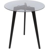 Ronde Glazen Bijzettafel - Zwart Hout - Modern Design