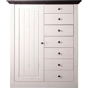 Kast Monaco - white wash/donker - 122,9x103,9x46,5 cm - Leen Bakker