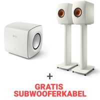 KEF Combi Deal LS50 Wireless II + S2 stands + KC62 - Wit/Wit (met GRATIS subwooferkabel)