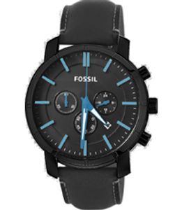 Horlogeband Fossil BQ2254 Leder Zwart 22mm