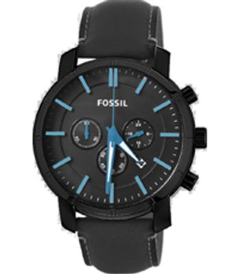 Horlogeband Fossil BQ2254 Leder Zwart 22mm