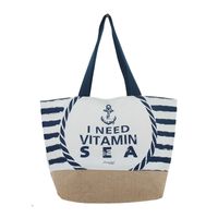 Strandtas I Need Vitamin Sea wit 37 x 53 cm