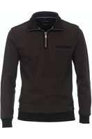 Casa Moda Casual Fit Sweatshirt ronde halsbruin, Effen