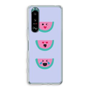 Smiley watermeloen: Sony Xperia 5 III Transparant Hoesje