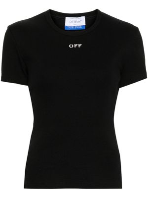 Off-White haut Off Stamp à design nervuré - Noir