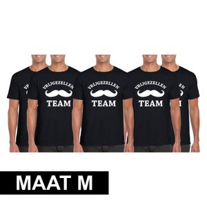 5x Vrijgezellenfeest Team t-shirt zwart heren Maat M