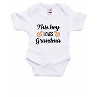 This boy loves grandma kraamcadeau rompertje wit jongens 92 (18-24 maanden)  - - thumbnail