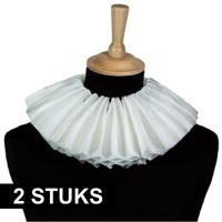 Pietenkraag/page kraag - 2x - wit - papier - Sint en Piet verkleed accessoires