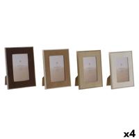 Fotolijsten Home ESPRIT Bruin Beige Fluweel Kristal Modern (4 Stuks)
