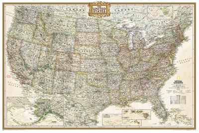 Wandkaart 20386 USA United States Verenigde Staten politiek, antiek | Geplastificeerd | | 91 x 61 cm | National Geographic