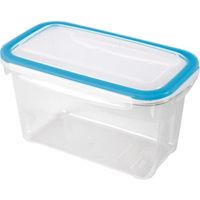 5x Voorraad/vershoudbakjes 1,2 liter transparant/blauw plastic