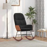 Schommelstoel fluweel zwart