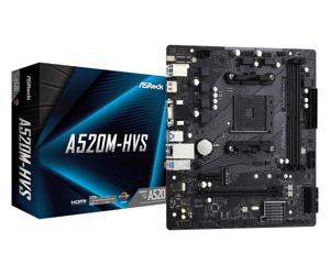 ASRock A520M-HVS Moederbord Socket AMD AM4 Vormfactor Micro-ATX Moederbord chipset AMD® A520