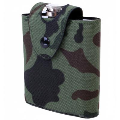 Heupflesje in camouflage hoes/tas - 177 ml - Drank flacon - Carnaval - Outdoor - Soldaten