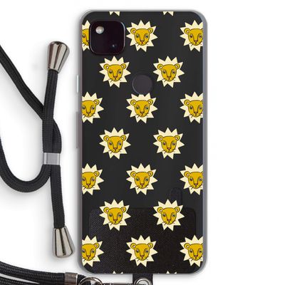 Leeuwenkoppen: Pixel 4a 5G Transparant Hoesje met koord