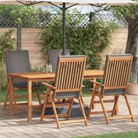 Tuinstoel 4 pcs Bruin 57 x 71.5 x 104cm Massief teakhout