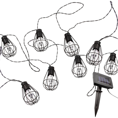 Solar kerstslinger freya met 10 warm witte led lampen