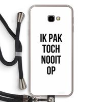 Ik pak nooit op: Samsung Galaxy J4 Plus Transparant Hoesje met koord