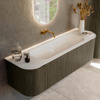 Badmeubel Mondiaz Kurve | 150 cm cm | Meubelkleur Shadow | Wastafelkleur Talc | Solid surface | Wasbak midden spoelbak | Zonder kraangat(en) Badmeubel Mondiaz Kurve | 150 cm cm | Meubelkleur Shadow | Wastafelkleur Talc | Solid surface | Wasbak midden spoelbak | Zonder kraangat(en)