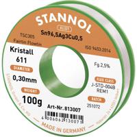 Stannol Kristall 611 Fairtin Soldeertin, loodvrij Loodvrij Sn96,5Ag3Cu0,5 REM1 100 g 0.3 mm - thumbnail