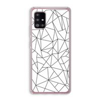 Geometrische lijnen zwart: Samsung Galaxy A51 5G Transparant Hoesje