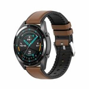 leer + siliconen bandje - Bruin - Samsung Galaxy Watch 4 Classic - 42mm & 46mm